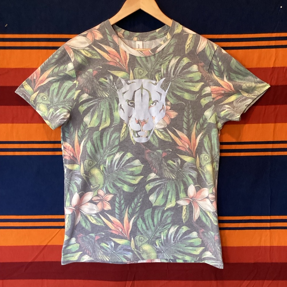 Threadfast Apparel Black Panther Tropical leaves t shirt